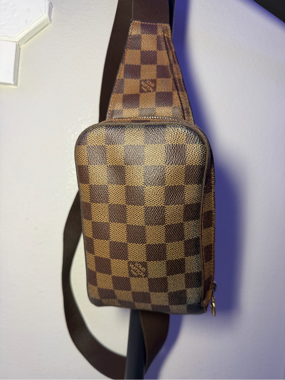 Louis Vuitton Damier Ebene Geronimo Small Crossbody/Belt Bag with COA